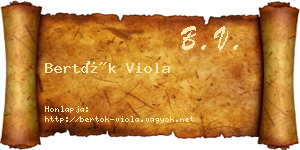 Bertók Viola névjegykártya
